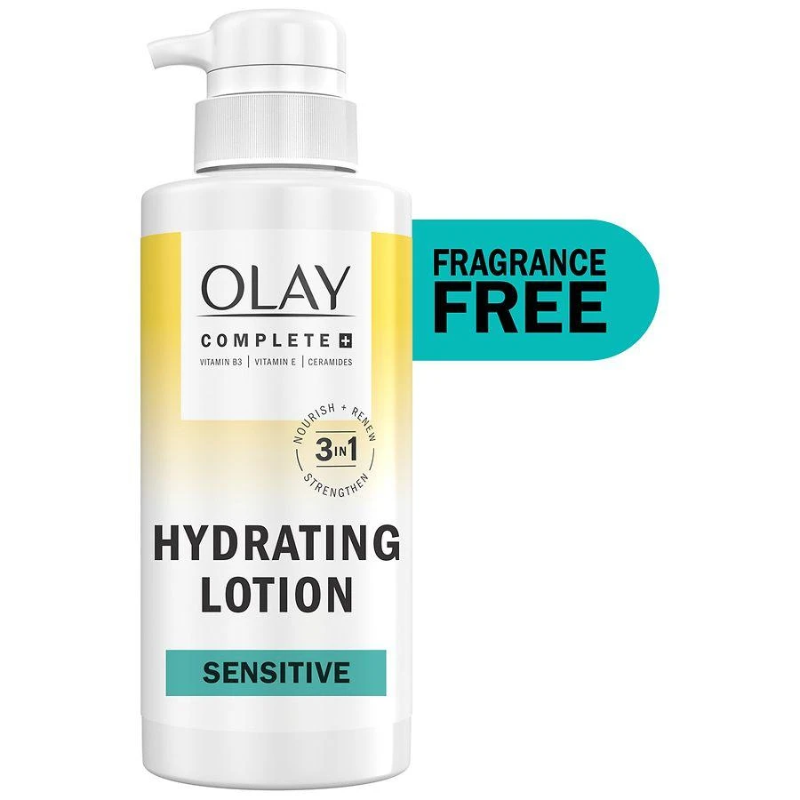 Olay Complete + Hydrating Lotion, 3-in-1 Nourishing Face Moisturizer for All Skin Types Fragrance Free