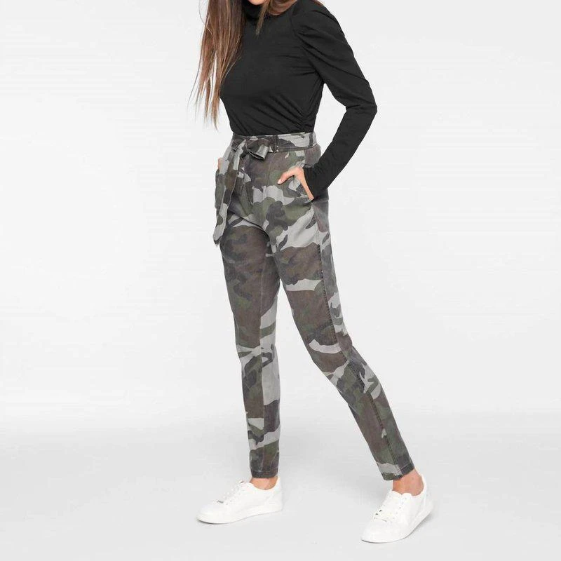 Pam & Gela Sash Belt Pant In Camo 2