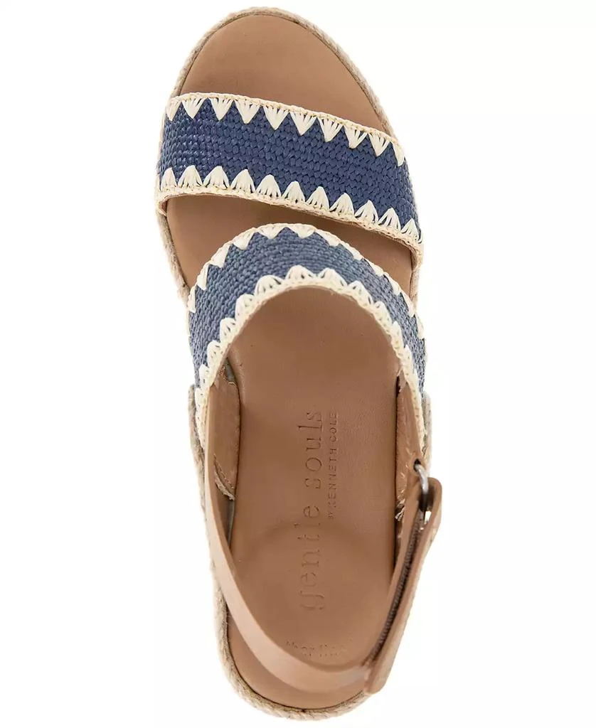 Gentle Souls Women's Evora Stitched-Trim Wedge Sandals 4