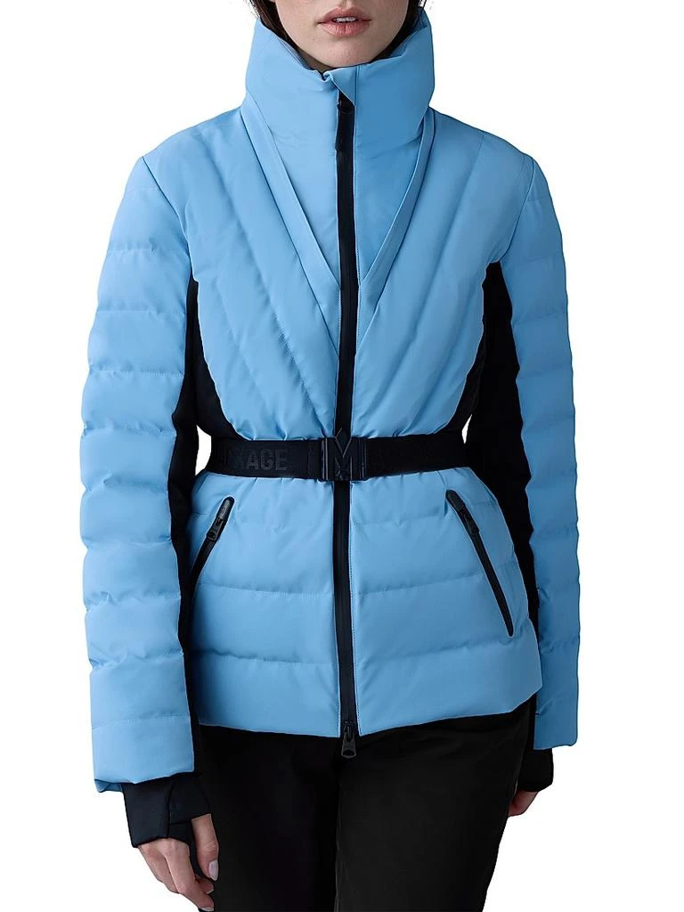 Mackage Elita Belted Down Ski Jacket With Shearling Hood 6