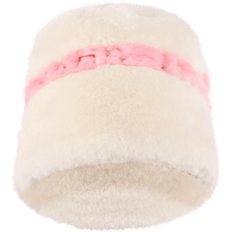 Marc Jacobs Faux fur logo bucket hat in white and pink 2