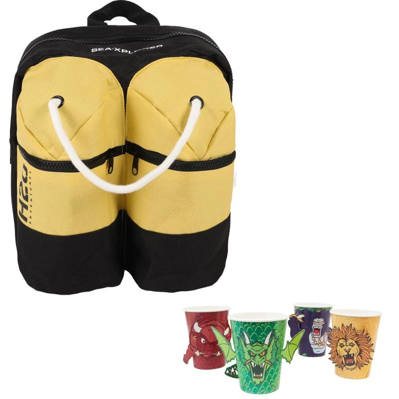 SUCK UK Party animals fold out disposable cups and scuba diving back pack set 1