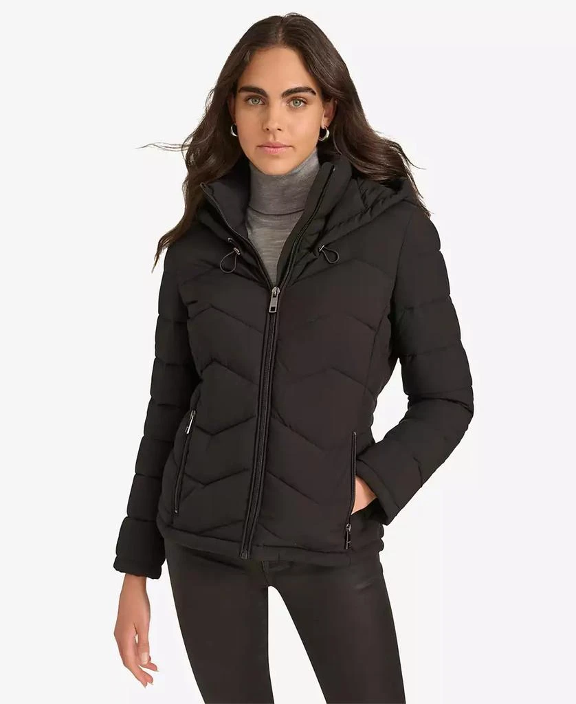 Calvin Klein Women
s Short Zip-Up Hooded Puffer Coat