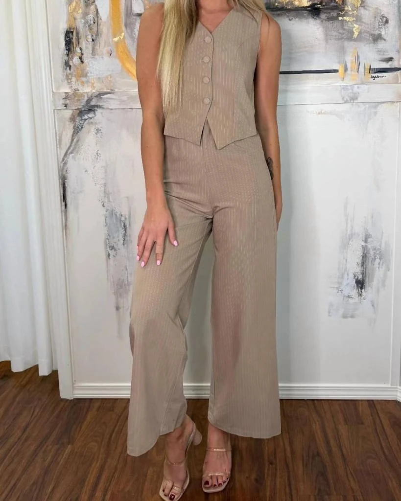 SAGE THE LABEL Sage The Label - Pinstripe Vest Jumpsuit 2