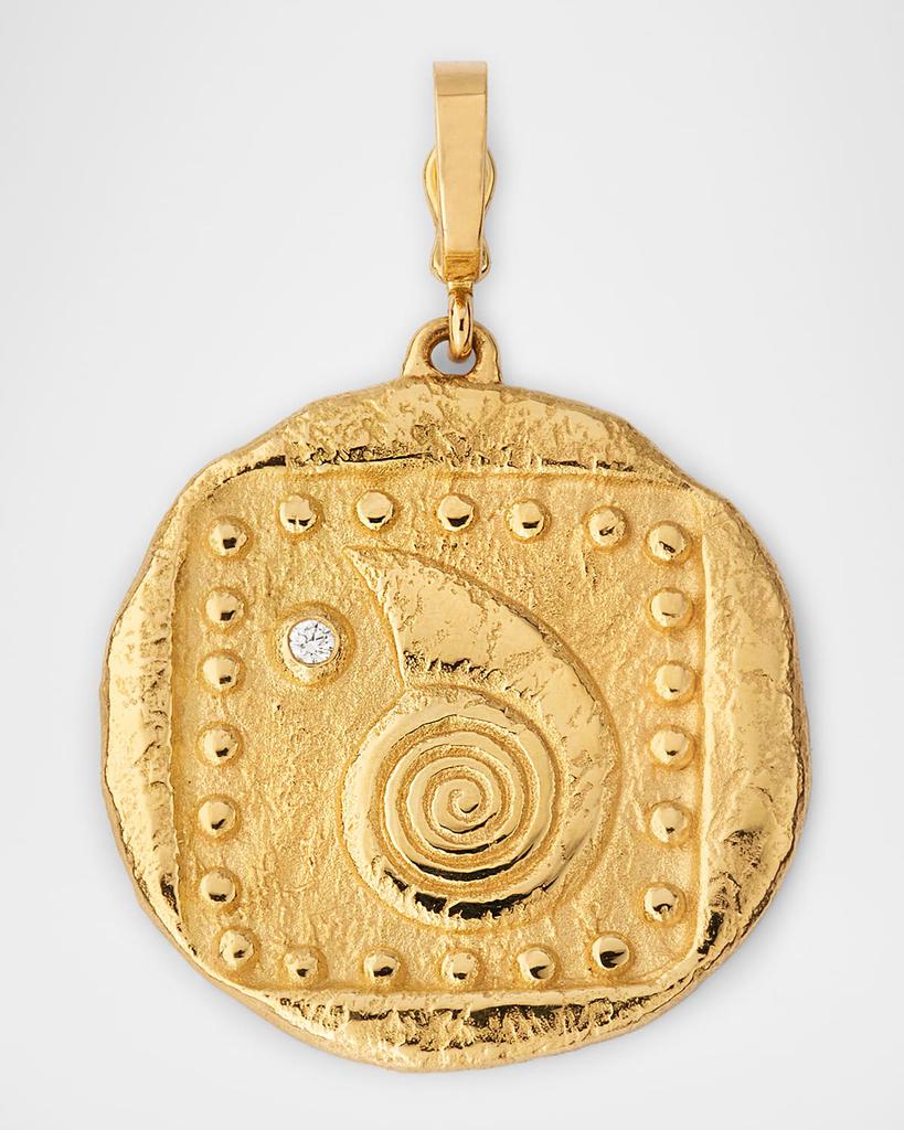 Azlee Spiral Seashell Large Coin Pendant