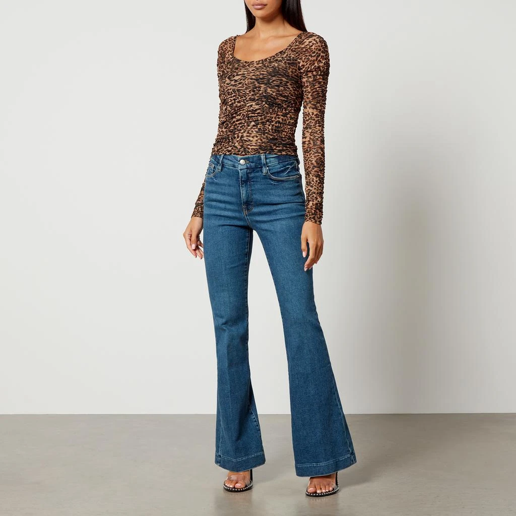 Good American Good American Leopard Print Ruched Mesh Top 3
