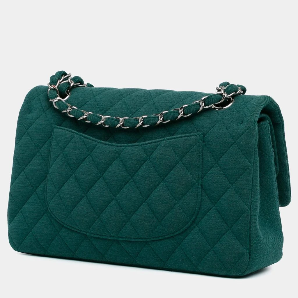 Chanel Chanel Green Cotton Medium Classic Jersey Double Flap Bag 2