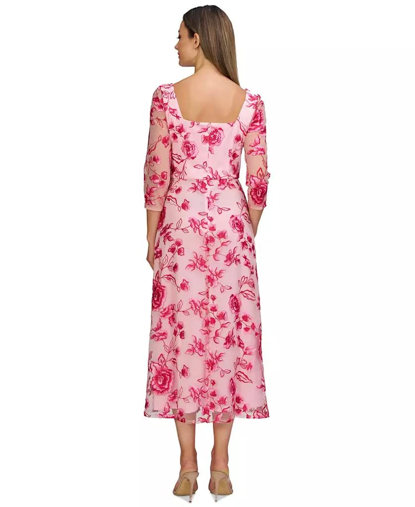 JS Collections Women's Nadine Embroidered 3/4-Sleeve Party Dress 4