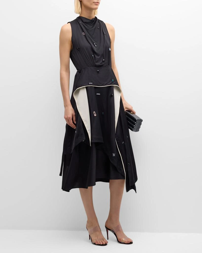 3.1 Phillip Lim Sleeveless Draped Midi Dress with Gem Embellishment 3