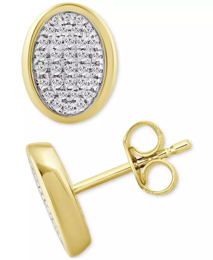 Macy
s Diamond Oval Bezel Cluster Stud Earrings (1/5 ct. t.w.) in 14k Gold 4