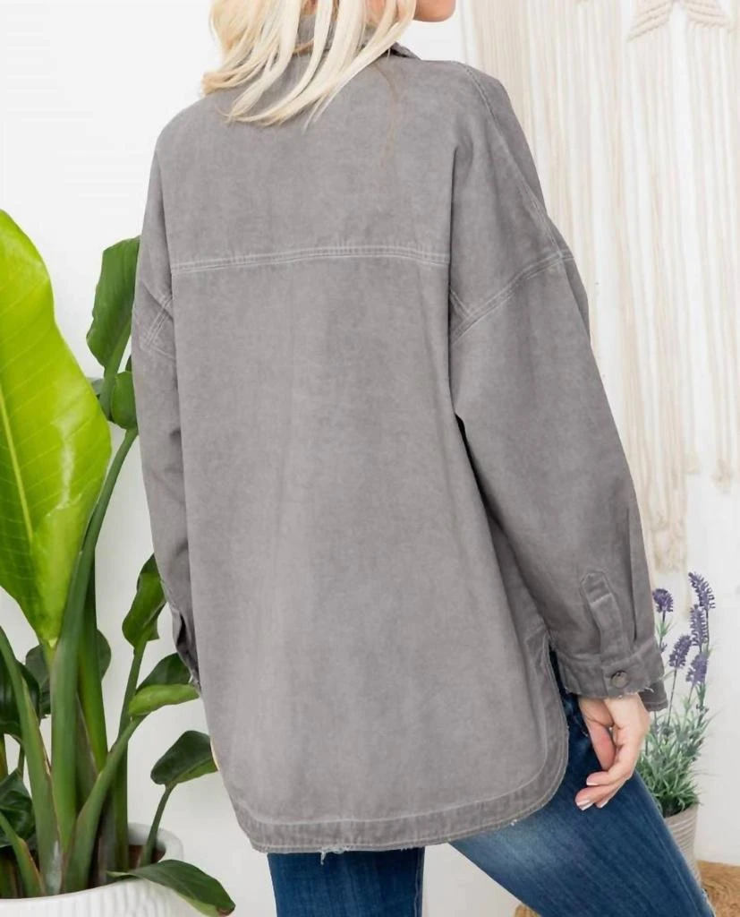 ZiA Apparel Zia Apparel - Mineral Washed Denim Shacket - Plus 5