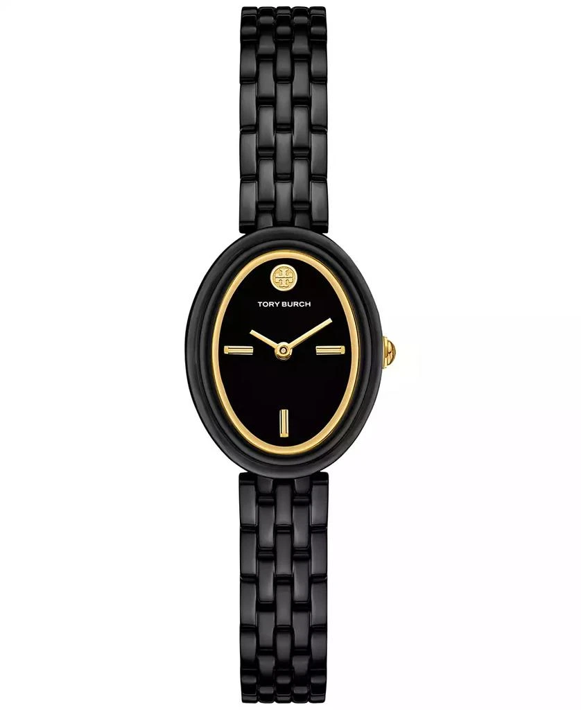 Tory Burch Women's The Oval Black-Tone Stainless Steel Bracelet Watch 28mm 1