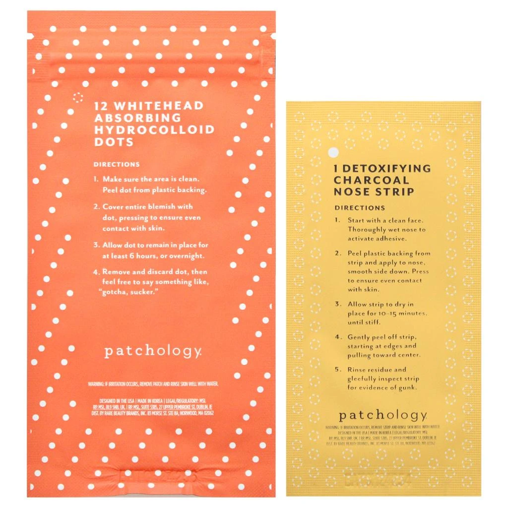 Patchology Breakout Box 3-in-1 Acne Treatment Kit by  for Unisex - 3 Pc 3Pc Blackhead-Eliminating Charcoal Nose Strips, 24Pc Pimple-Shrinking Salicylic Acid Dots, 24Pc Whitehead-Absorbing Hydrocolloid Dots 2