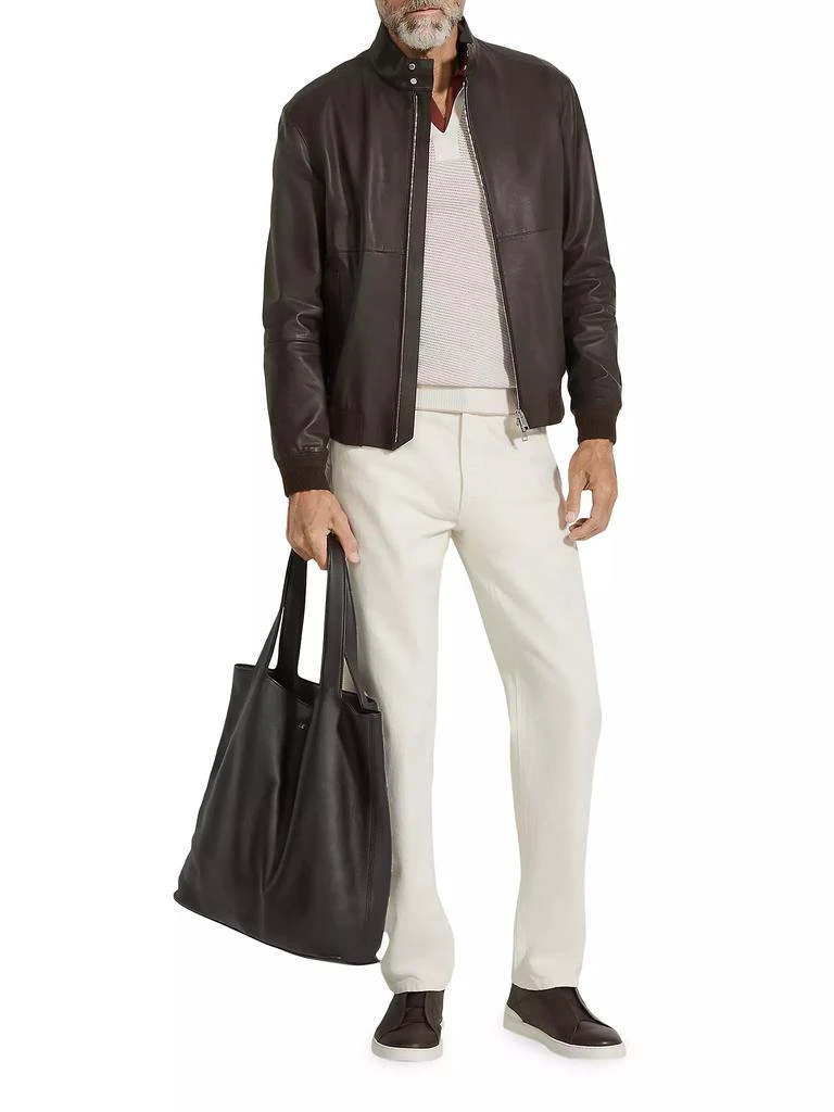 Zegna Nappa Leather Bomber Jacket 5