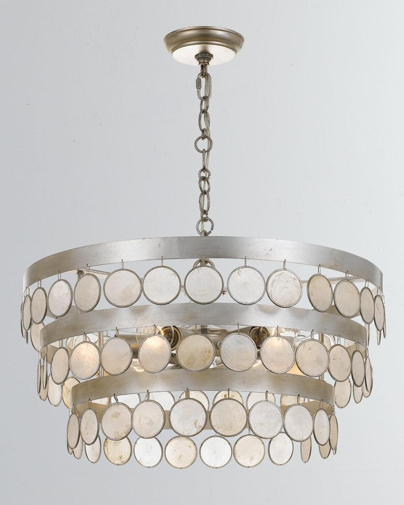 Crystorama Coco 6-Light Antiqued Silver Chandelier