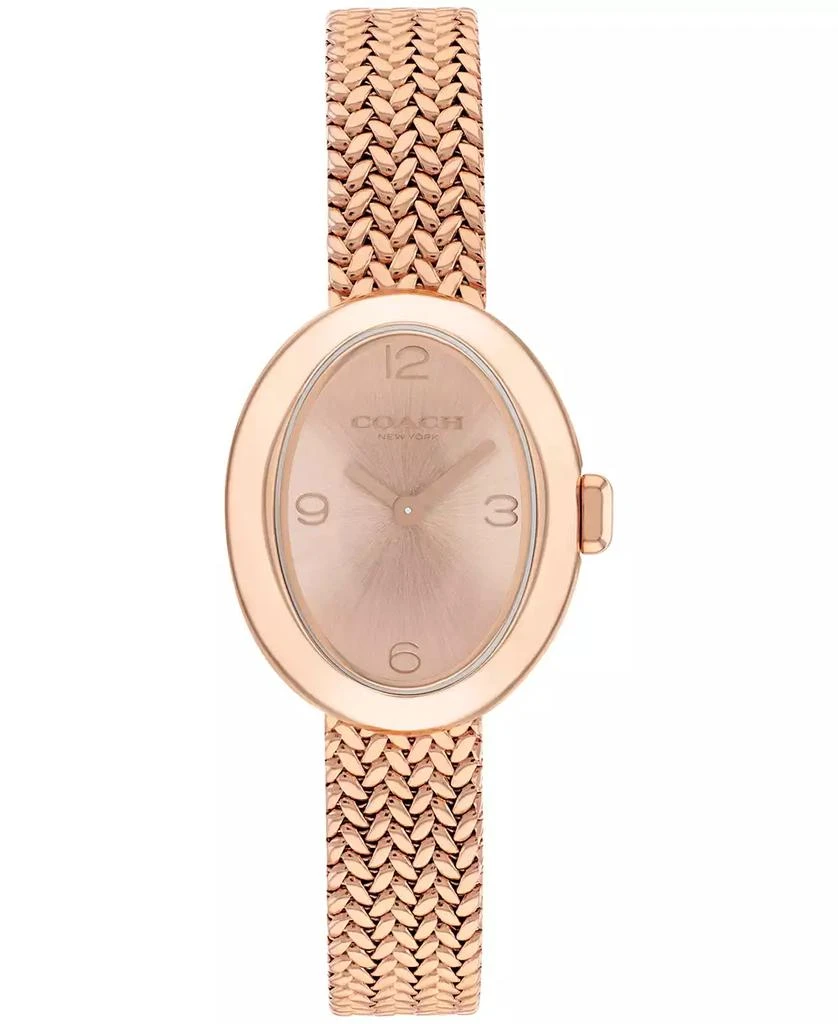 Coach Women's Sammy Rose Gold Tone Stainless Steel Mesh Bracelet