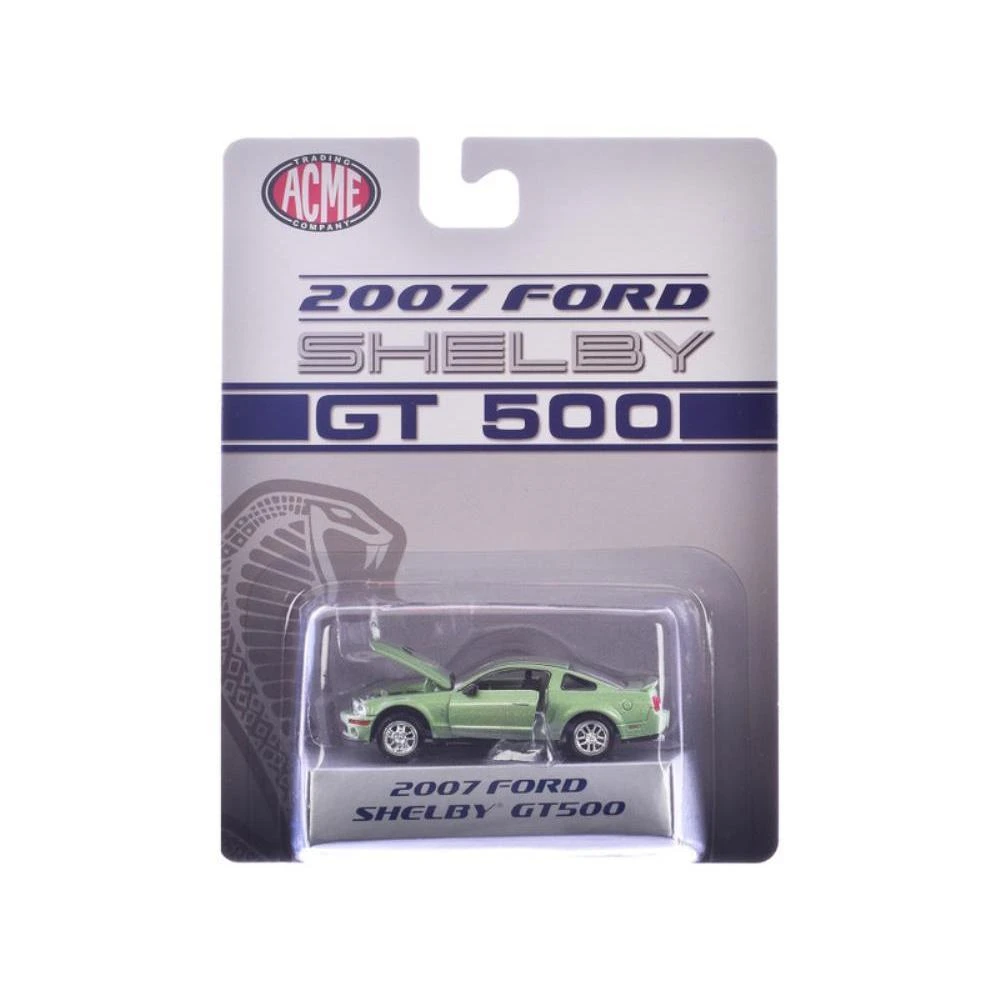 ACME 2007 Ford Shelby GT500 Lime Green Metallic with Silver Stripes "Shelby Collectibles" Series 1/64 2