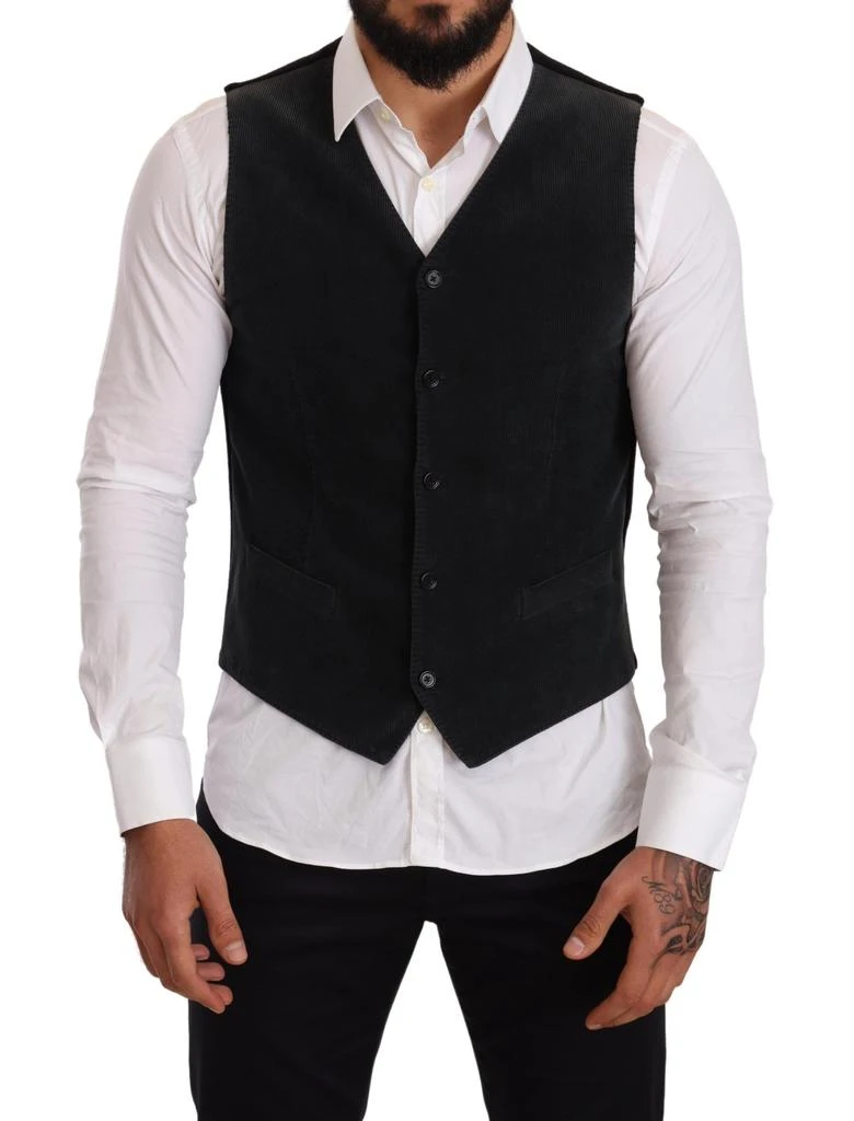 Dolce 
Gabbana Cotton Single Breasted Men
s Waistcoat
