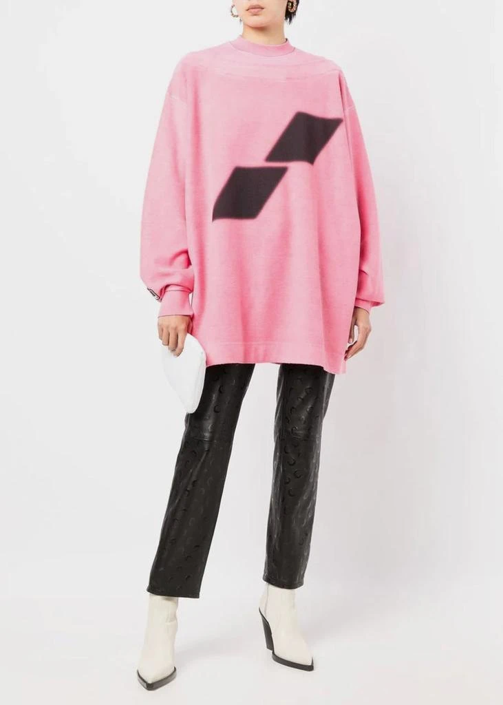 WE11DONE WE11DONE Pink Oversized Boat Neck T-Shirt 6