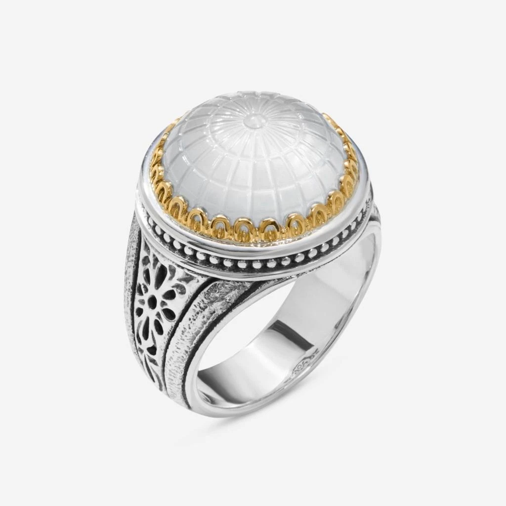 Konstantino Konstantino Dome Sterling Silver & 18k Yellow Gold Mother of Doublet Ring Sz. 6 DKJ972-313-S6 1