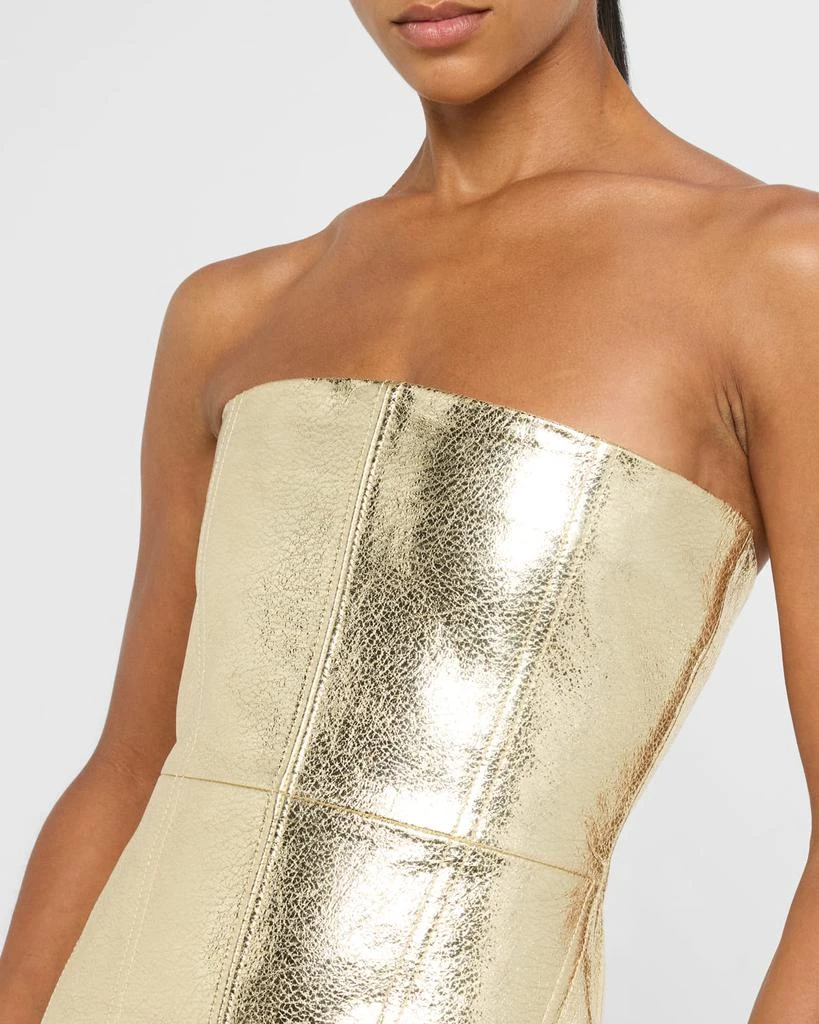 retrofête Casmir Strapless Metallic Leather Mini Dress 6