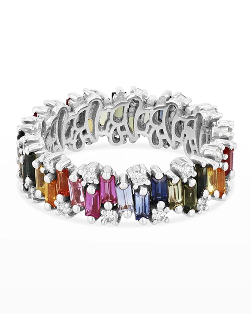 Suzanne Kalan Alaia Rainbow Sapphire Eternity Ring Size 4-8 1