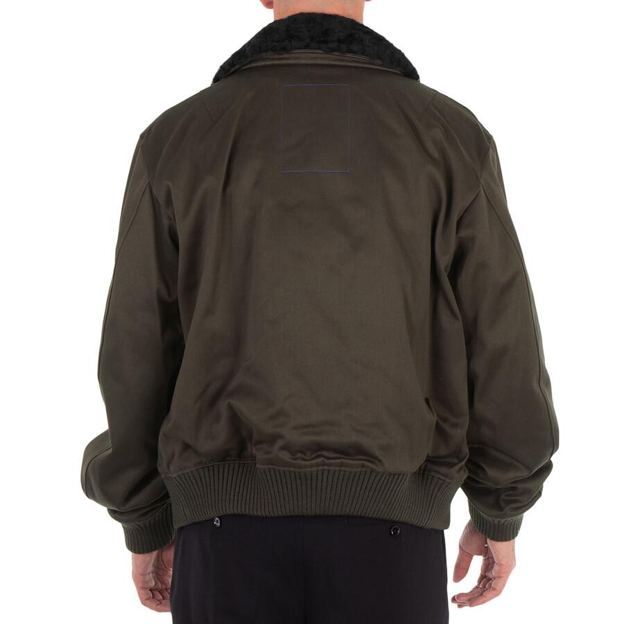 Shop Zipped Shearling-Collar Bomber Jacket on Sale at BeyondStyle