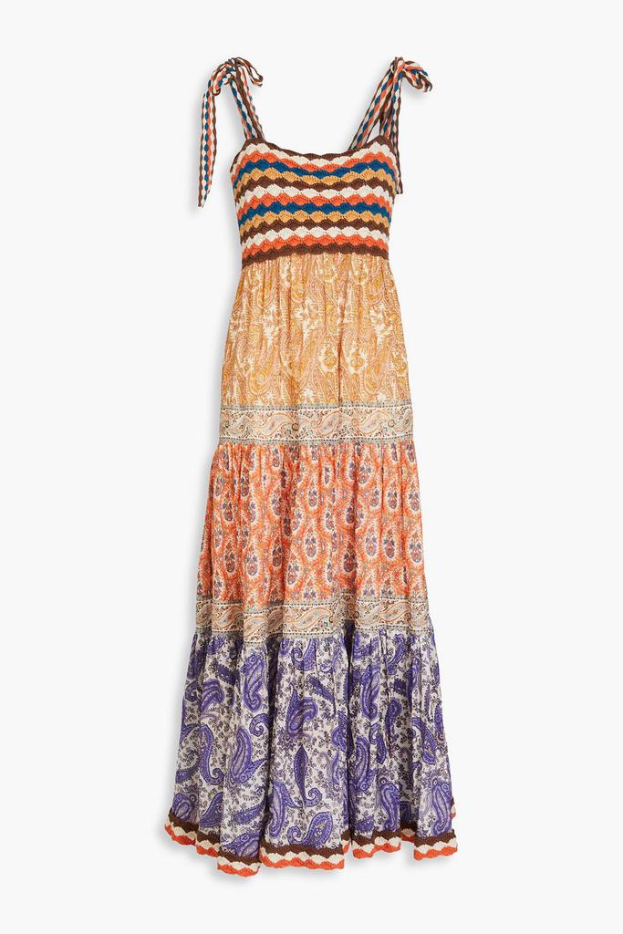 Zimmermann Paisley-print cotton-voile and crochet maxi dress