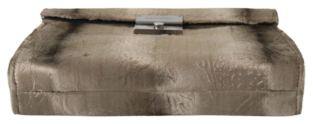 Dolce & Gabbana Dolce & Gabbana  Beige Velvet Floral Leather Men Document Briefcase 3