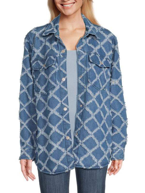 STOOSH Diamond Distressed Denim Jacket 1