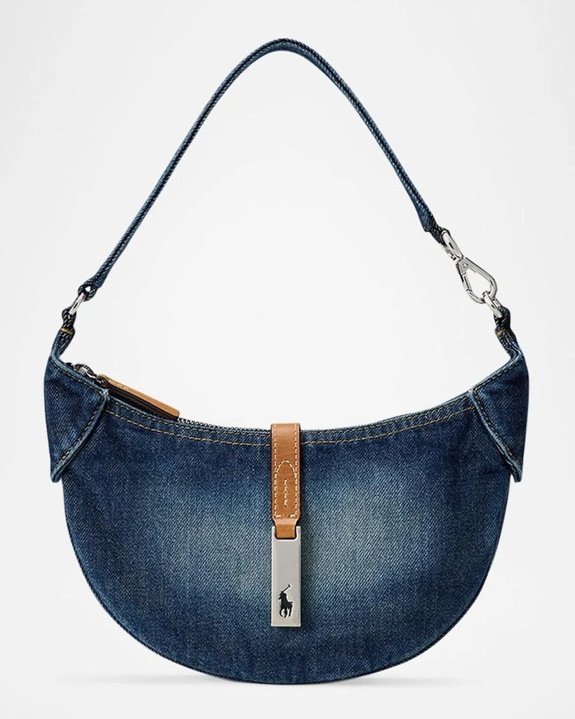 Ralph Lauren Polo ID Small Denim Leather Shoulder Bag 1