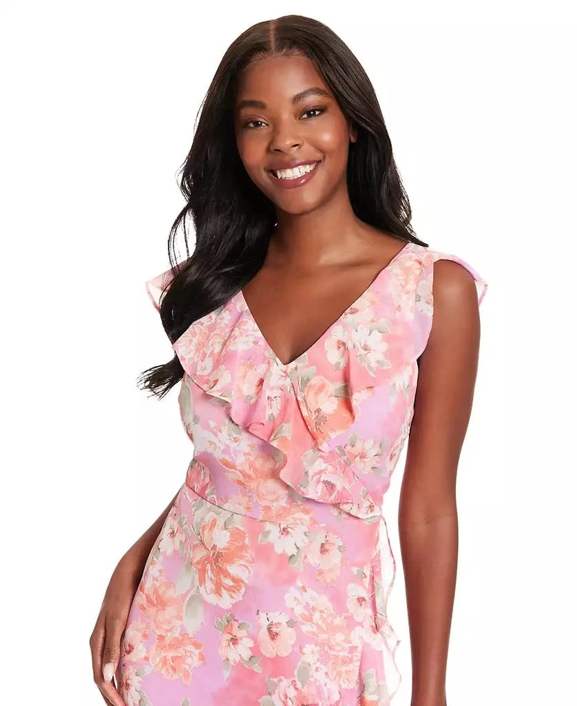 London Times Petite Short-Sleeve Chiffon Maxi Dress 3
