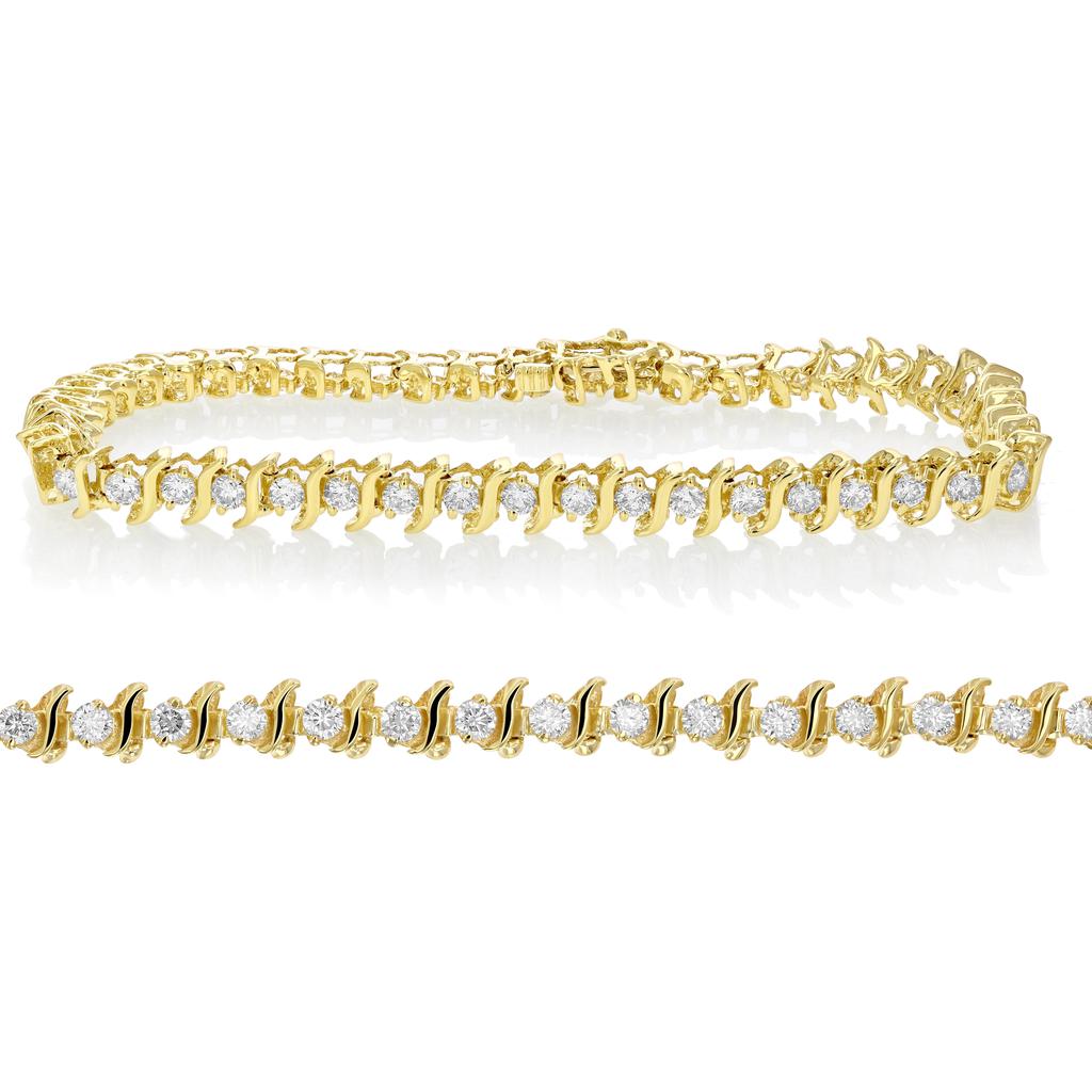 Vir Jewels 1.50 cttw SI2-I1 IGI Certified Diamond Bracelet 10K Yellow Gold S-Link 7 Inch