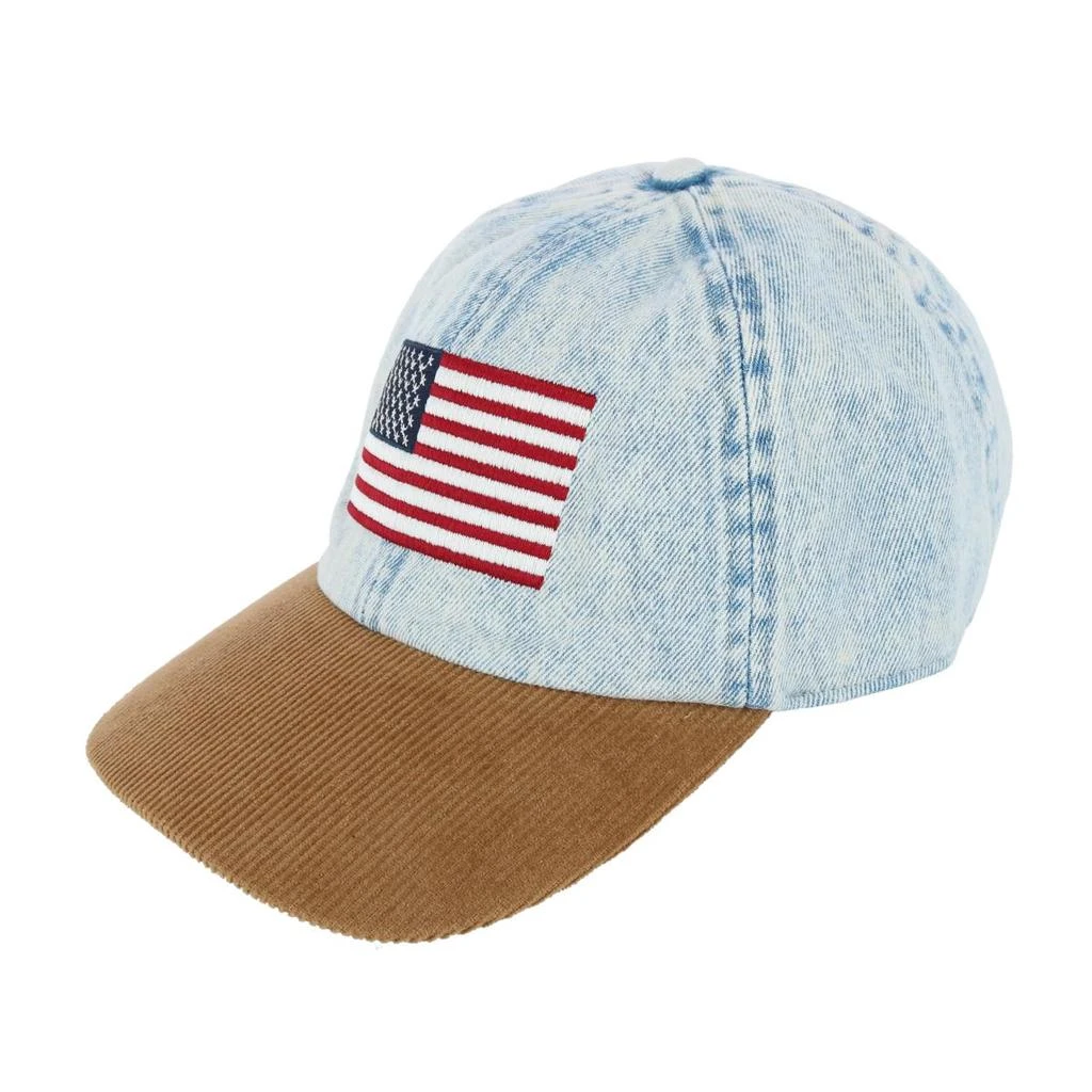 David & Young American Flag Embroidered Denim Cap with Contrast Brim 2