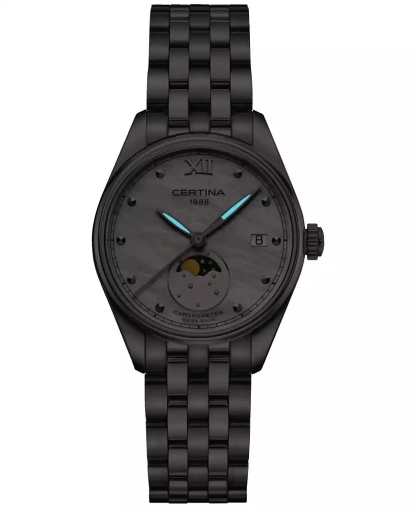 Certina Women's Swiss DS-8 Moon Phase Stainless Steel Bracelet Watch 33mm 2