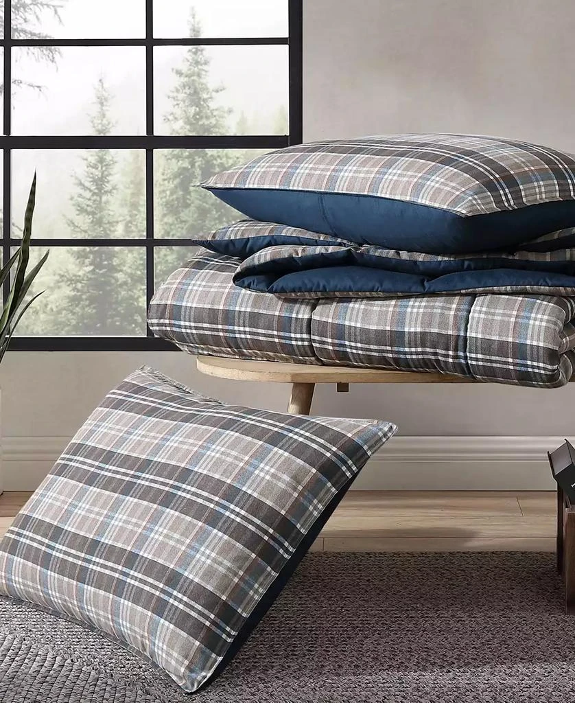 Eddie Bauer CLOSEOUT! Rugged Plaid Micro Suede Reversible 2 Piece Duvet Cover Set 8