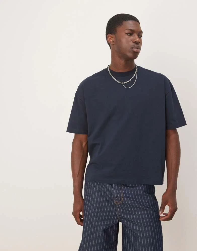 ASOS ASOS DESIGN boxy oversized t-shirt with back city graphic in navy 3