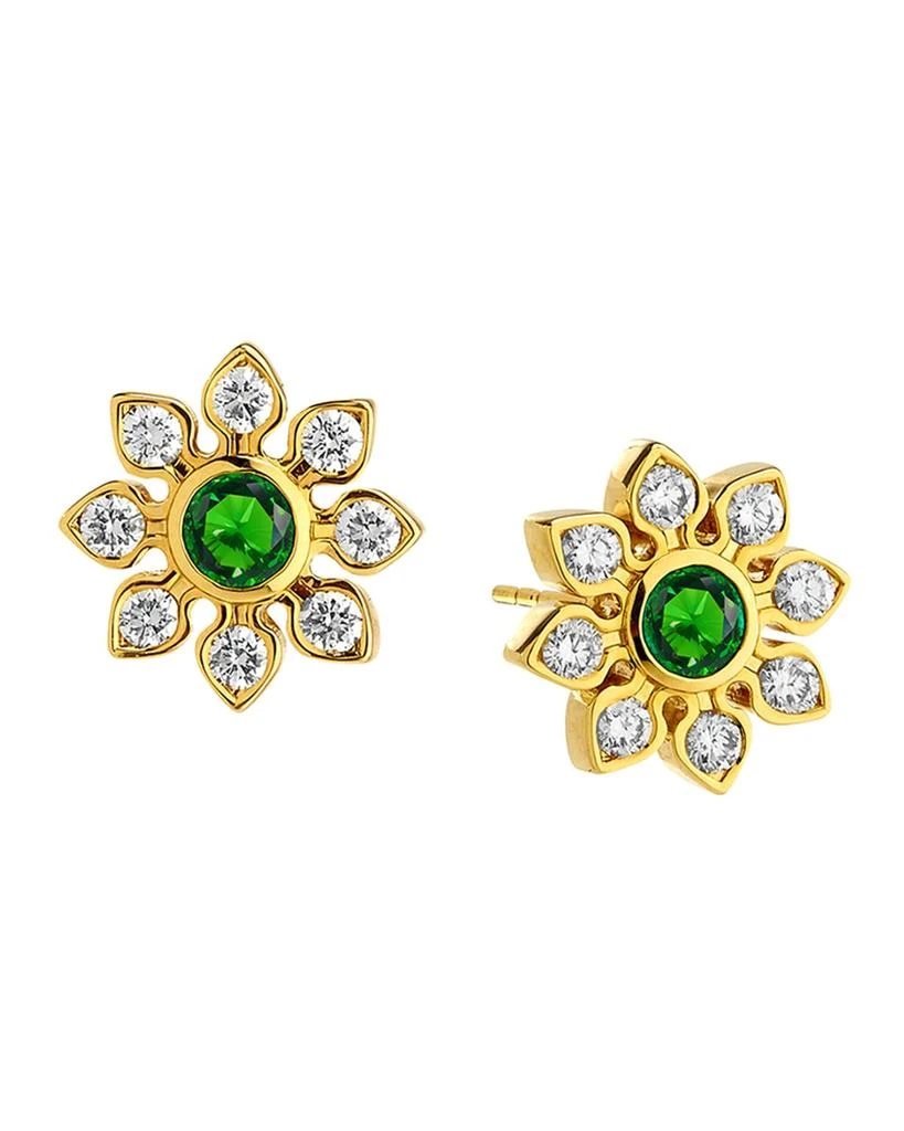 Syna 18K Mogul Flower Stud Earrings with Diamonds 1