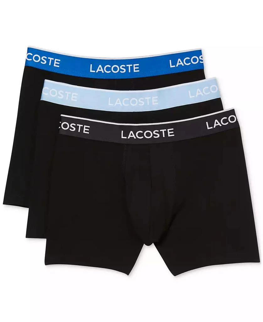 Lacoste Men's 3-Pack Regular Fit Logo Waistband Boxer Briefs 1