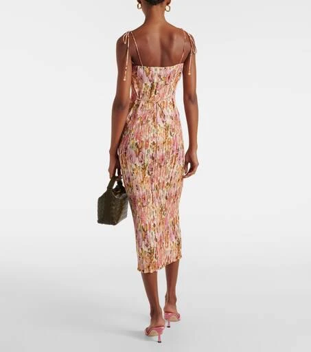 Zimmermann Golden pleated floral slip dress 3