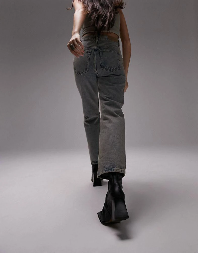 Topshop Topshop Editor high rise straight jean in dirty bleach 5