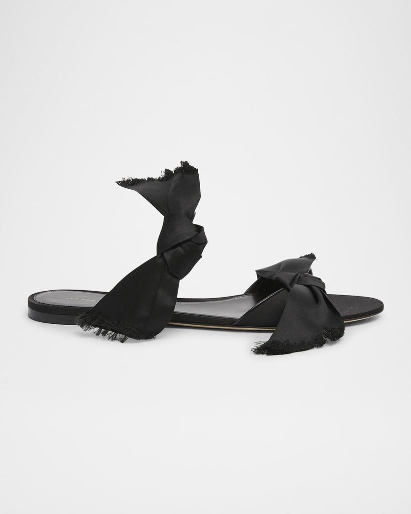 The Row Vika Silk Knot Flat Slide Sandals