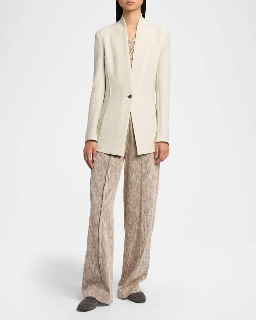 Giorgio Armani Single-Breasted Tweed Blazer Jacket 2