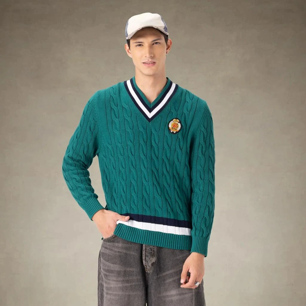 Members Only Men's Cable Knit Cricket Sweater 1
