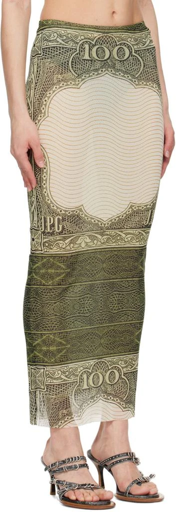 Jean Paul Gaultier Green & Off-White 'The Cartouche' Maxi Skirt 2