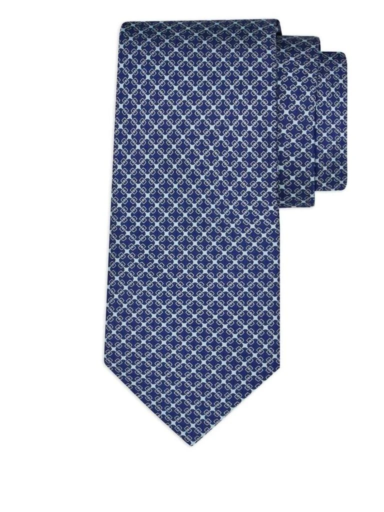 Salvatore Ferragamo Salvatore Ferragamo Silk Tie With Vara Plaque Print Accessories 1