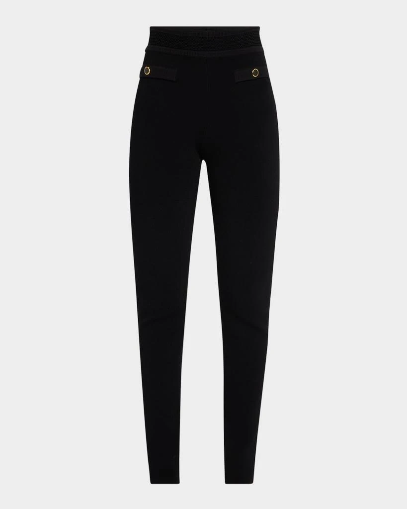 St. John Textured Stretch Knit Skinny-Leg Pants 1