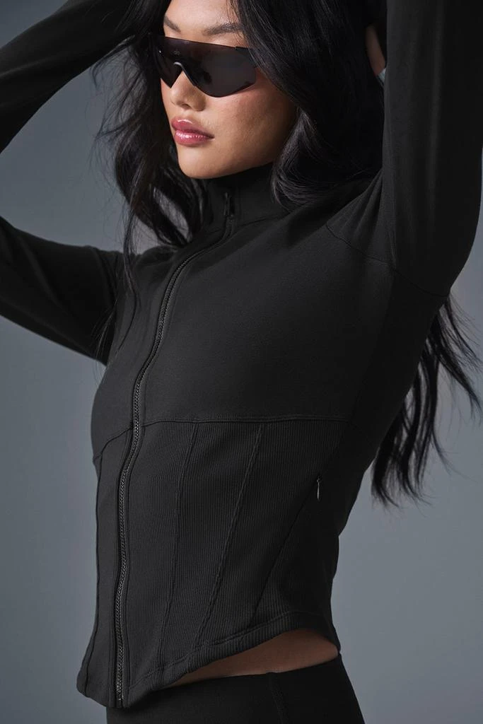 Alo Airbrush Corset Full Zip Jacket - Black 2