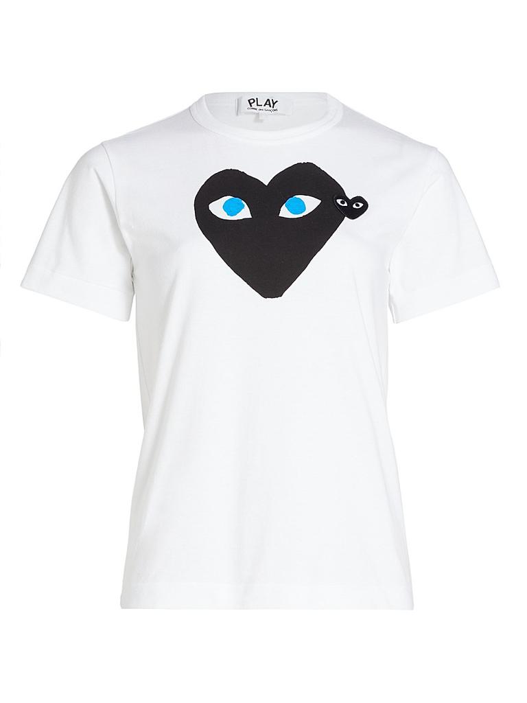 【Comme des Garcons】 Heart-print cotton-jersey T-shirt Comme des Garcons Men's Cotton Jersey Heart T-Shirt