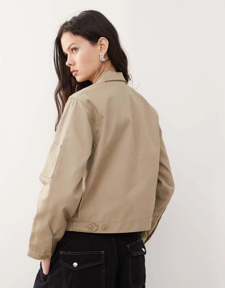 DICKIES Dickies unlined eisenhower cropped jacket in khaki 4